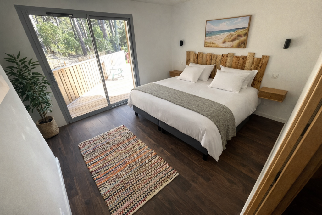 Chambre moderne avec vue sur la nature